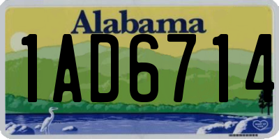 AL license plate 1AD6714