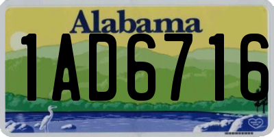 AL license plate 1AD6716