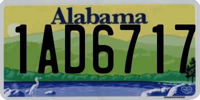 AL license plate 1AD6717