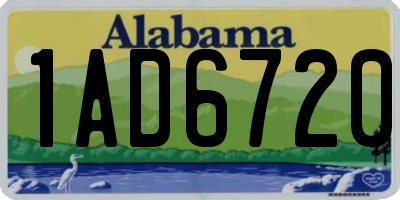AL license plate 1AD6720