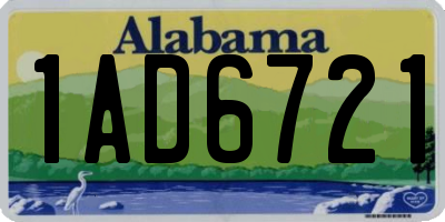 AL license plate 1AD6721