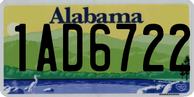 AL license plate 1AD6722