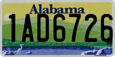 AL license plate 1AD6726