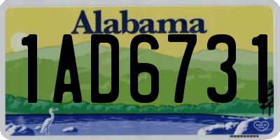 AL license plate 1AD6731