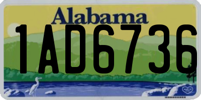AL license plate 1AD6736