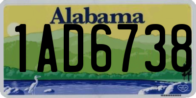 AL license plate 1AD6738