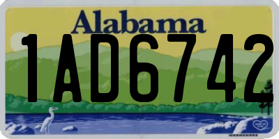 AL license plate 1AD6742