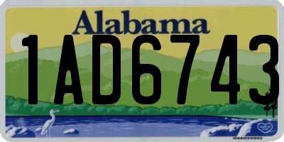 AL license plate 1AD6743
