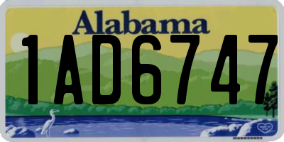 AL license plate 1AD6747