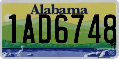 AL license plate 1AD6748