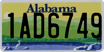 AL license plate 1AD6749