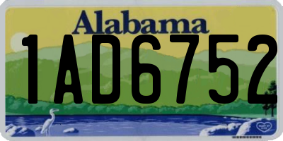 AL license plate 1AD6752