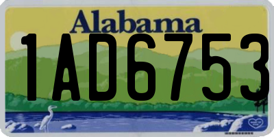 AL license plate 1AD6753