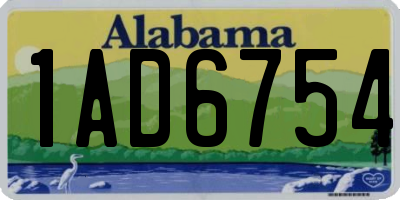AL license plate 1AD6754