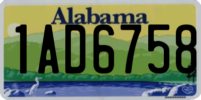 AL license plate 1AD6758