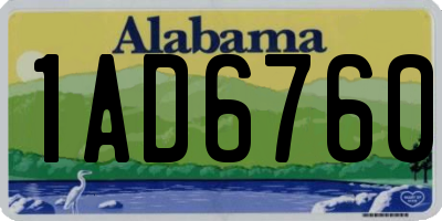 AL license plate 1AD6760