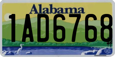 AL license plate 1AD6768