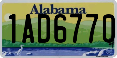 AL license plate 1AD6770