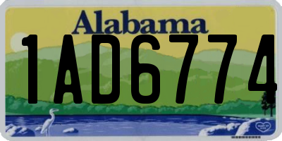 AL license plate 1AD6774