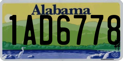 AL license plate 1AD6778