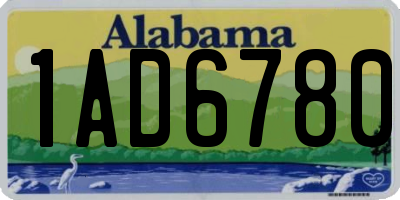 AL license plate 1AD6780