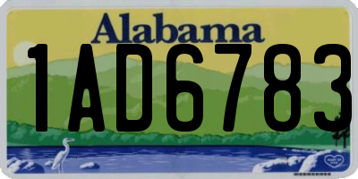 AL license plate 1AD6783