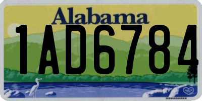 AL license plate 1AD6784