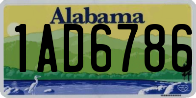 AL license plate 1AD6786