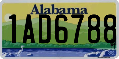 AL license plate 1AD6788