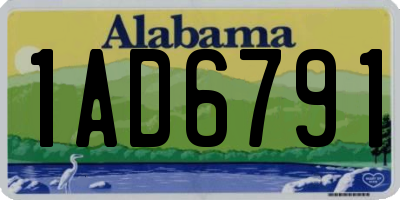 AL license plate 1AD6791