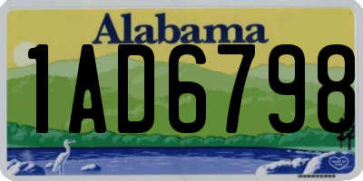 AL license plate 1AD6798