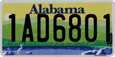 AL license plate 1AD6801