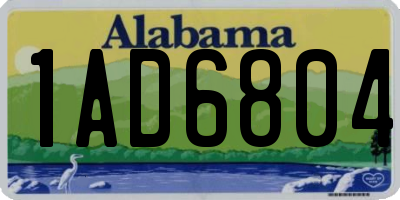 AL license plate 1AD6804
