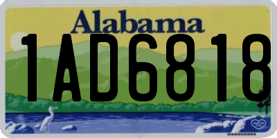 AL license plate 1AD6818
