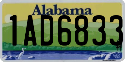 AL license plate 1AD6833