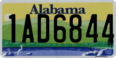 AL license plate 1AD6844