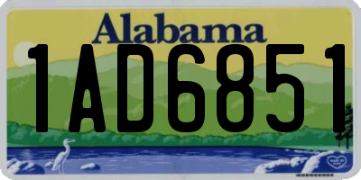 AL license plate 1AD6851