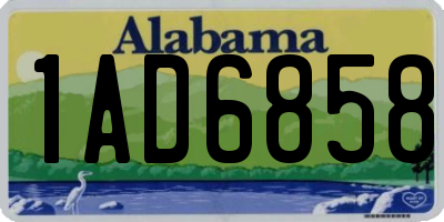 AL license plate 1AD6858