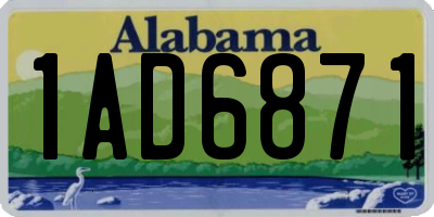 AL license plate 1AD6871