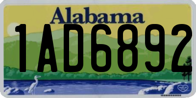 AL license plate 1AD6892