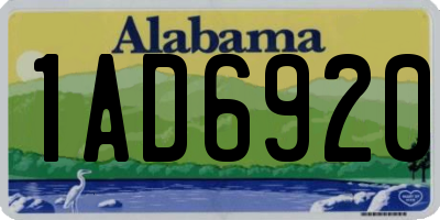 AL license plate 1AD6920