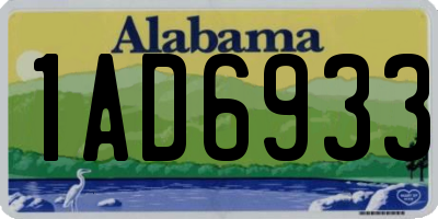 AL license plate 1AD6933