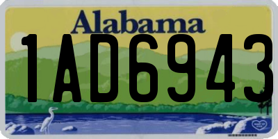 AL license plate 1AD6943