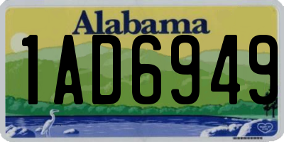 AL license plate 1AD6949