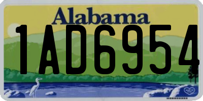 AL license plate 1AD6954