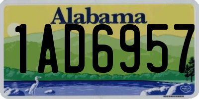 AL license plate 1AD6957