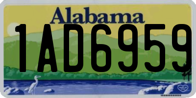 AL license plate 1AD6959