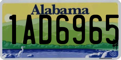 AL license plate 1AD6965