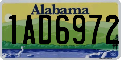 AL license plate 1AD6972
