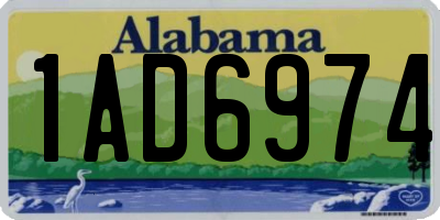 AL license plate 1AD6974